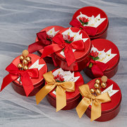 结婚喜糖盒子成品铁盒免折叠网红欧式创意个性婚礼糖果盒