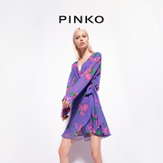 度假系列，pinko女装度假印花v领连衣裙101109a0p7