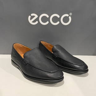 Ecco爱步男鞋懒人鞋一脚蹬牛皮休闲鞋豆豆鞋乐福鞋521604适途