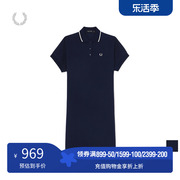 FRED PERRY短袖连衣裙女夏季休闲POLO领麦穗刺绣裙子潮D5172