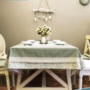 月布艺桌布防水防油棉麻，台布茶几田园乡村蕾丝，中式长方形美式餐桌