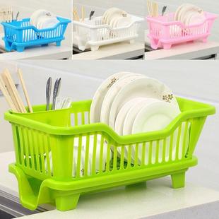 厨房碗筷沥水篮餐具，收纳架单层大容量滤水篮塑料置物架碟盘装碗架