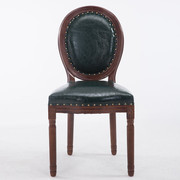 欧式餐椅实木椅子靠背椅简约复古做旧化妆凳实木扶手椅休闲美