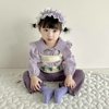 女童花朵毛衣0-6岁秋季韩国童装女宝宝时尚撞色春秋装儿童上衣裤
