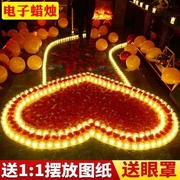电子蜡烛浪漫玫瑰爱心形生日表白求爱布置创意用品求婚道具蜡烛s8