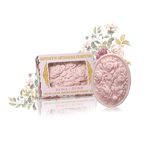 意大利进口菲罗迪诺雍雅玫瑰，精美雕花香氛洁面皂，沐浴皂伴手礼125g