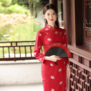 新中式新娘结婚高级感红色礼服敬酒服日常年轻款秋冬改良旗袍