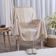 北欧奶白沙发巾雪尼尔全盖休闲毯地中海针织布艺，沙发套罩四季通用
