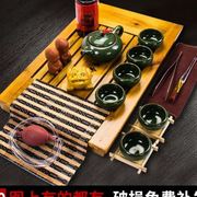 功夫茶具套装家用实木茶盘陶瓷紫砂整套茶杯喝茶现代简约中式