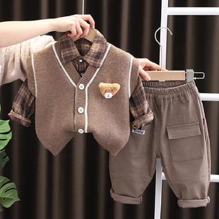 巴拉巴拉儿童衣服洋气2025春秋外出服三件套分体套装一岁半男宝宝
