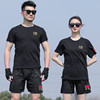 夏季短袖迷彩服套装男战术纯棉，t恤黑色短袖学生体能训练服运动服