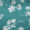 草绿色底白色花朵印花纯亚麻，布料夏季透气衬衫，港风复古连衣裙面料