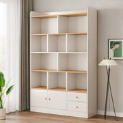 白色简易书架置物架落地家用书柜，现代简约多层靠墙客厅收纳柜子