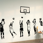 NBA篮球明星海报墙贴纸大学生宿舍卧室科比詹姆斯库里投篮墙贴画