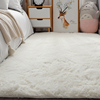 白色毛绒地毯卧室床边毯少女ins风拍照背景，毯子客厅满铺长毛地垫