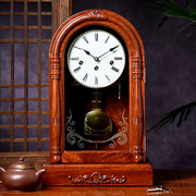 德国赫姆勒实木钟表座钟，客厅摆钟桌面摆台式大红酸枝中式欧式台钟