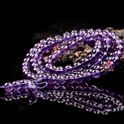 天然紫水晶108颗佛珠，手链项链半宝石美女多圈饰品配件送证书