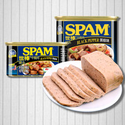 世棒spam午餐肉黑椒味速食，猪肉罐头开罐即食搭配手抓饼三文治