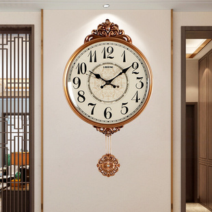 美式挂钟客厅静音钟表创意，简约个性时尚大气，轻奢挂表欧式家用时钟