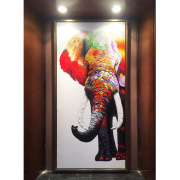 大芬基地酒店公寓装饰画吉祥大象纯手绘油画客厅玄关现代简欧