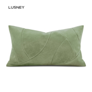 现代轻奢高档抱枕沙发客厅，ins绿色科技绒布，羽绒腰枕床头靠枕背垫