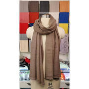 尼泊尔进口纯羊绒围巾，披肩保暖长款两用夹花色碳灰卡其毛边