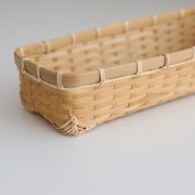 手艺人手作竹制品竹编器皿长形收纳筐，餐具筷q子，茶叶包小物(包小物)收纳盒