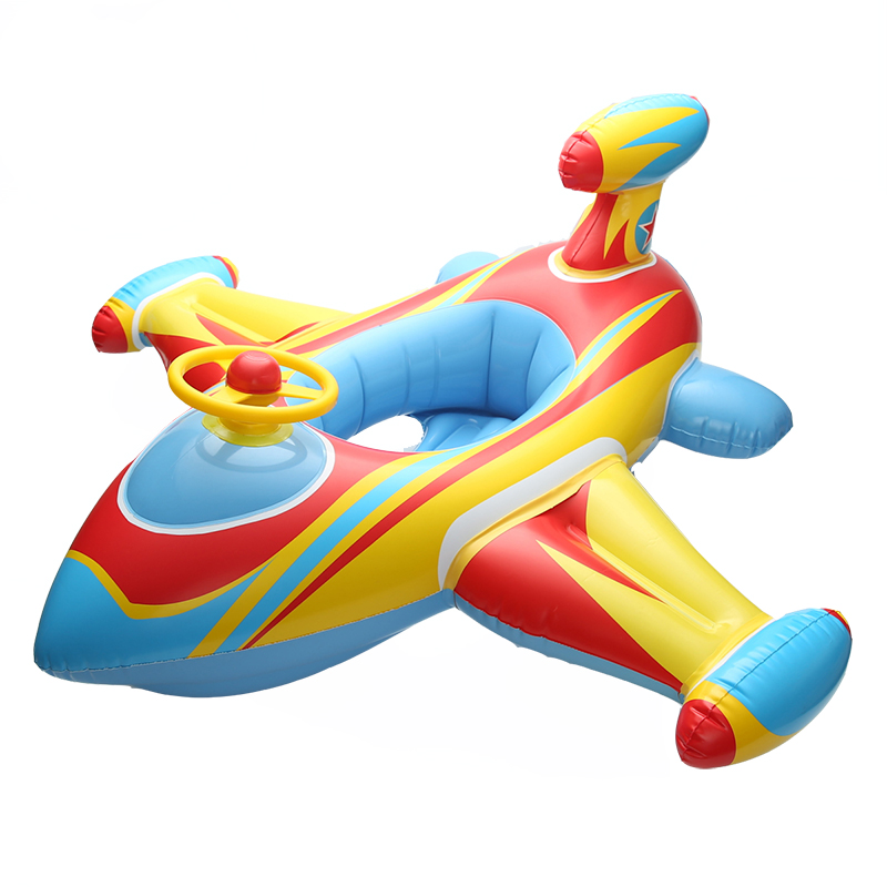 游泳圈方向盘小飞机坐艇儿童2-8岁小孩加厚充气座圈宝宝幼儿坐圈