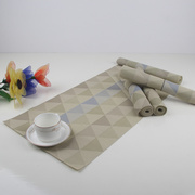 欧式三角格PVC桌旗 餐旗 餐桌垫隔热垫西餐垫 塑料桌布 水洗速干