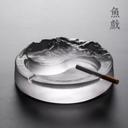 日式水晶玻璃时尚个性烟灰缸，酒吧会所创意灰皿客厅，家用潮流烟缸