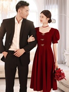 红色敬酒服新娘2024结婚便装连衣裙平时可穿订婚礼服夏季