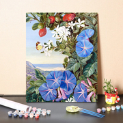 数字油画DIY植物花卉装饰客厅卧室手绘涂鸦世界名画休闲减压绘画