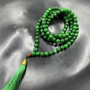 10毫米108颗干青铁龙生翠玉，毛衣链男女，款绿色玉髓项链佛珠念珠