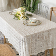 法式乡村北欧田园餐桌布茶几白色台布镂空蕾丝长方形桌布圆桌盖巾