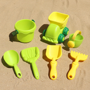 儿童沙滩玩具套装宝宝洗澡戏水软胶水壶小水桶，挖沙工具铲子小耙子