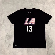 洛杉矶快船队la13号保罗乔治城市，版男子篮球运动速干短袖休闲t恤