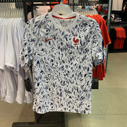 Nike耐克男子欧洲杯法国队热身训练足球队服短袖T恤 CD2578-100