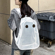 幽灵设计感小众双肩包男款(包男款)潮牌糖果透明背包，女百搭逛街大学生书包