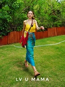 夏泰国(夏泰国)印度民族，一步高腰绑带半身裙，波西米亚海边沙滩纱笼包臀长裙