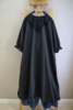 18121日系刺绣蕾丝娃娃领黑色全棉薄款中长，连衣裙套头宽松a字裙