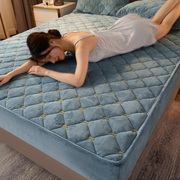 牛奶绒床笠冬季加绒夹棉床单床罩珊瑚绒单件床垫保护床套