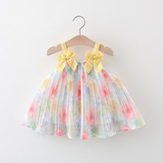 女宝宝裙子0-2-3岁4女童夏装1婴儿春夏季彩虹裙6个月女童公主裙