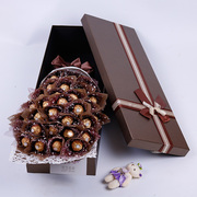 创意情人节礼物带灯费列罗巧克力花束礼盒小熊送男女朋友老婆生日