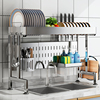 304不锈钢伸缩厨房水槽置物架碗架放碗盘沥水架，多功能碗碟收纳架
