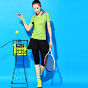女士速干乒乓球网球短袖t恤加大码，羽毛球服上衣运动七分裙裤套装