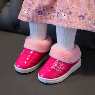 儿童棉鞋防水pu皮儿童冬季大中小宝宝棉靴雪地靴防滑可爱皮靴棉鞋