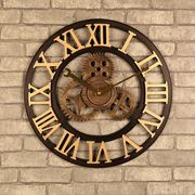 工业风齿轮钟表挂钟，创意家用客厅美式复古时尚，时钟挂墙装饰石英钟