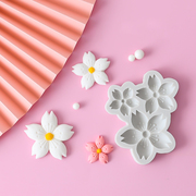 3连樱花模具花朵造型硅胶模具翻糖巧克力生日蛋糕装饰摆件烘焙ins