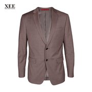 XEE商场同款 男士灰粉色羊毛混纺婚庆套装西服上衣 活力质感西装
