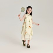 新中式女童汉服连衣裙2024国风儿童唐装夏季套装，童装夏装裙子
